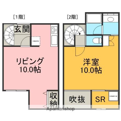 ABOX3セパレーツ(1LDK/1階)の間取り写真