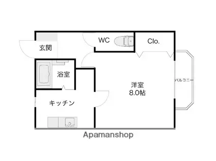 アーバンキッズT(1K/2階)の間取り写真