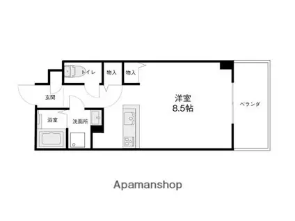 アネックス3811(ワンルーム/2階)の間取り写真