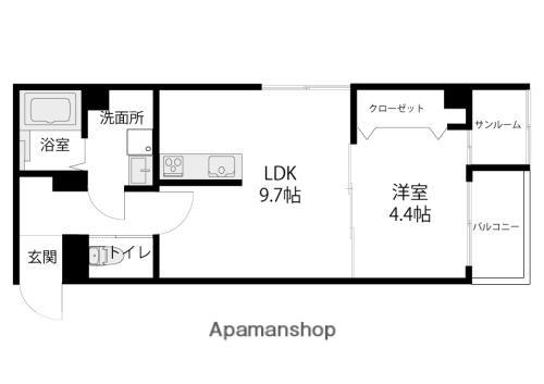 PRENDRE金沢駅西(1LDK/2階)の間取り写真