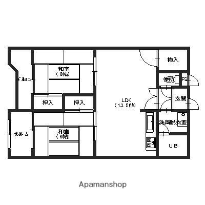 犀川MIビル(2LDK/4階)の間取り写真