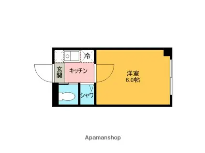 ユーコート(1K/2階)の間取り写真