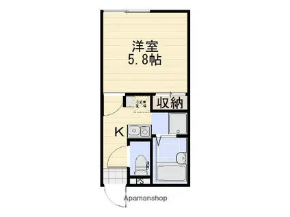 サラ・ジーン(1K/1階)の間取り写真