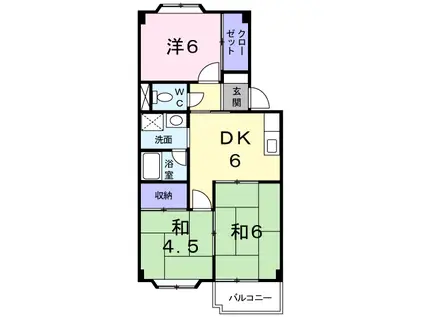 プロミネンス(3DK/2階)の間取り写真