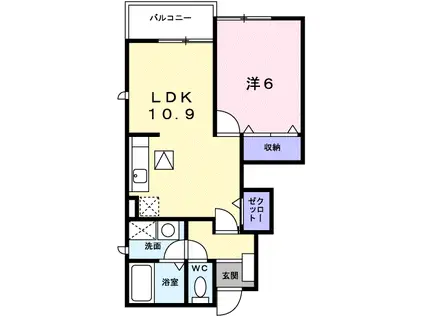 ブリエⅠ(1LDK/1階)の間取り写真