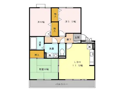 トリニティー21A棟(3LDK/2階)の間取り写真
