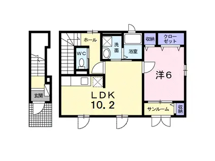 ハイアイランド柳橋(1LDK/2階)の間取り写真