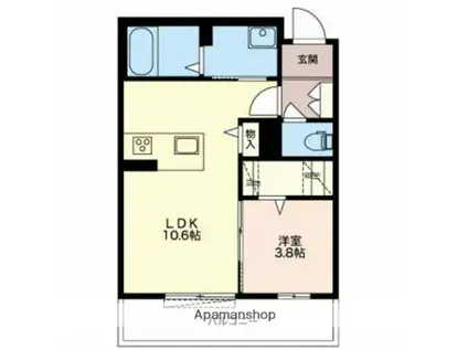 AMAPOLA(1LDK/2階)の間取り写真