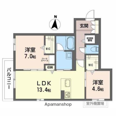 リッチシティオ(2LDK/3階)の間取り写真