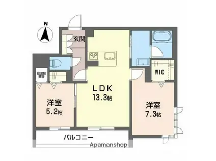 グランソルテ(2LDK/3階)の間取り写真