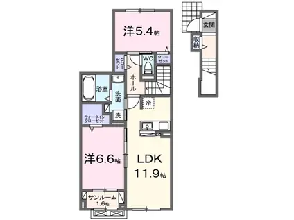 セージ2ND(2LDK/2階)の間取り写真