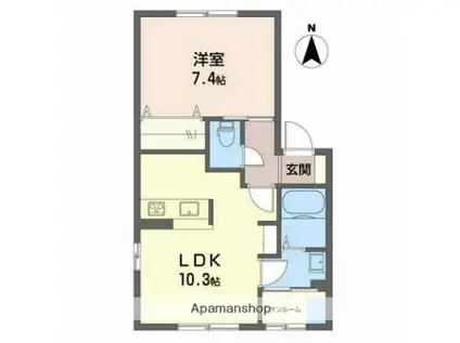 フォーレスSACHI(1LDK/2階)の間取り写真