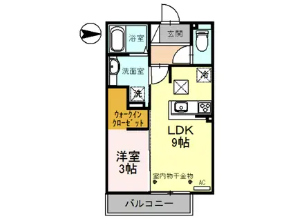 IRいしかわ鉄道 金沢駅 バス乗車時間:10分 石川県庁前バス停で下車 徒歩26分 3階建 築6年(1LDK/1階)の間取り写真
