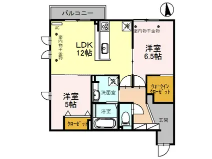 キャトルR(2LDK/3階)の間取り写真