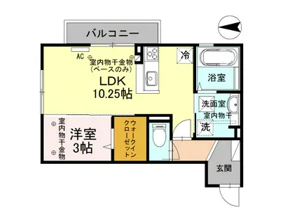 カサベルデⅧ(1LDK/1階)の間取り写真