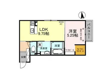 ポングル(1LDK/1階)の間取り写真