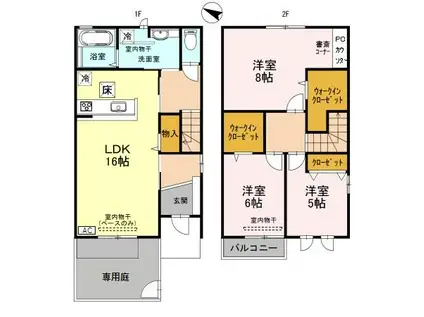 PRIMO(3LDK/1階)の間取り写真