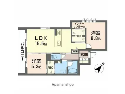 マイラストラス(2LDK/3階)の間取り写真