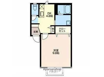 フレグランスEF(1DK/2階)の間取り写真