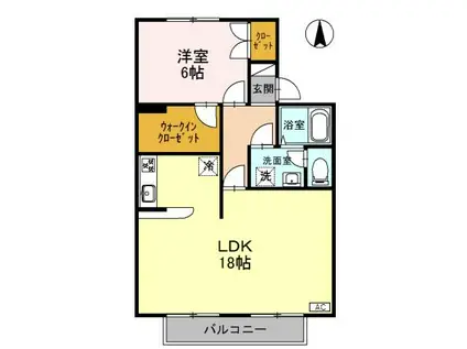 セジュールチェリーハイツ(1LDK/2階)の間取り写真