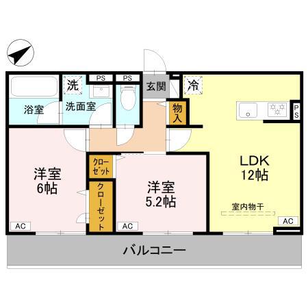 K・D-ROOM(2LDK/3階)の間取り写真