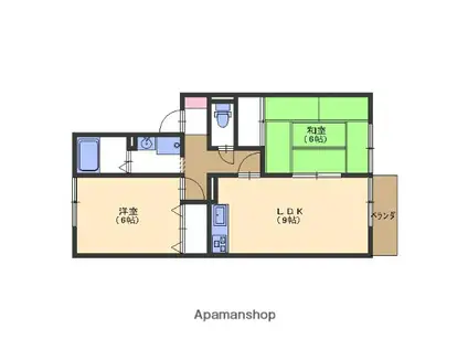 モンターナ(2LDK/2階)の間取り写真