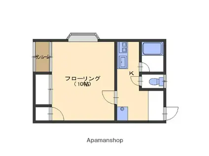 ディスカラーA棟(1K/2階)の間取り写真