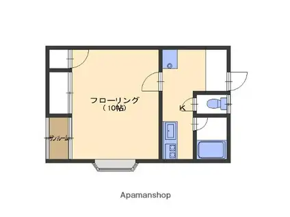 ディスカラーA棟(1K/2階)の間取り写真