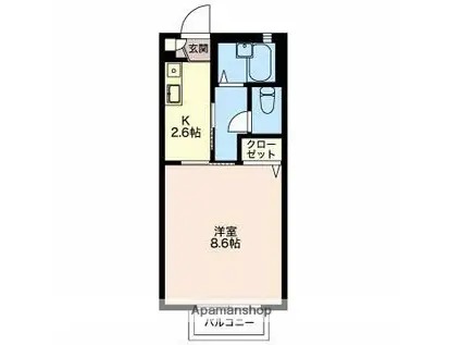 レフィナード(1K/1階)の間取り写真