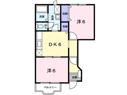 アルコバレーノ(2DK/1階)の間取り写真
