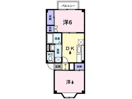 レジダンスメモワール(2DK/1階)の間取り写真