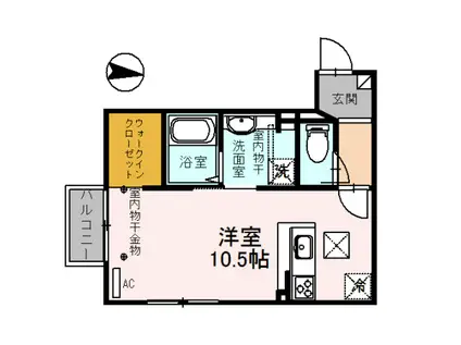 ノエルスR(ワンルーム/1階)の間取り写真
