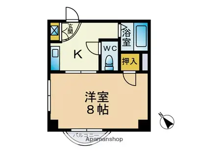 プリメール笠舞(1K/1階)の間取り写真