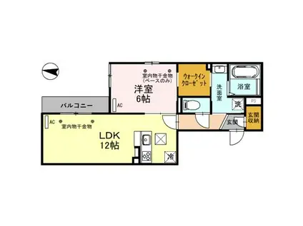 D-RESIDENCE東山(1LDK/1階)の間取り写真