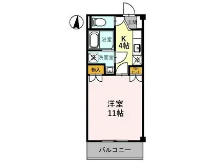 DOWELL諸江(1K/2階)の間取り写真