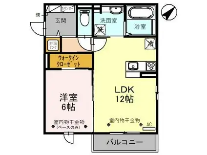 LUANA(1LDK/3階)の間取り写真