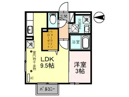 グランマーチB(1LDK/1階)の間取り写真