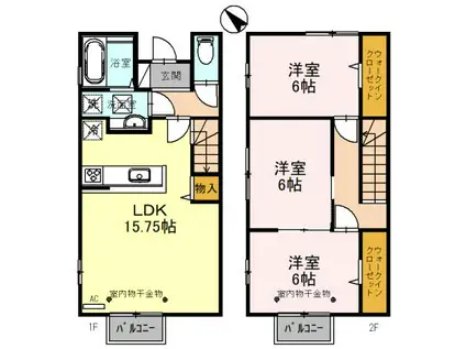 フィット雅(3LDK/1階)の間取り写真