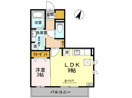 VILLETTA(1LDK/1階)の間取り写真