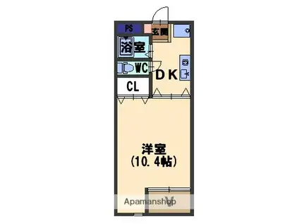 ドリームハウス城南(1DK/1階)の間取り写真