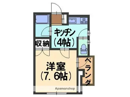 ユニメント高山(1K/3階)の間取り写真