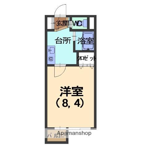 サンハイム涌波(1K/4階)の間取り写真