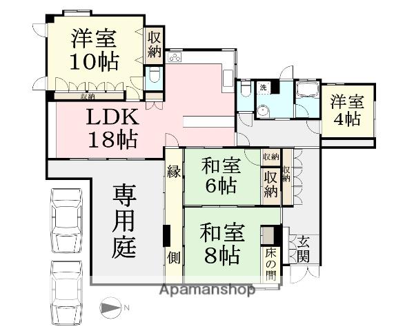 メゾン大岡(4LDK/1階)の間取り写真