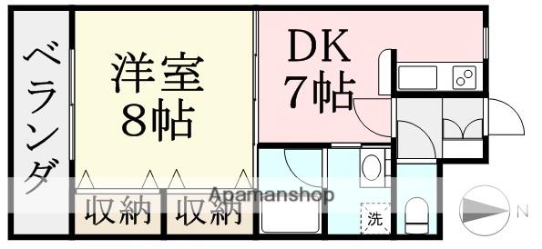 ボナール飯塚Ⅱ(1DK/1階)の間取り写真