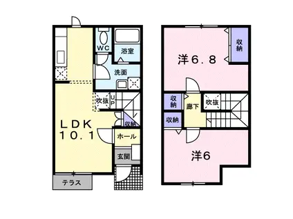 ファイネスカミコダⅠ棟(2LDK/1階)の間取り写真