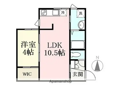 INTEGRAL EDOME(1LDK/1階)の間取り写真