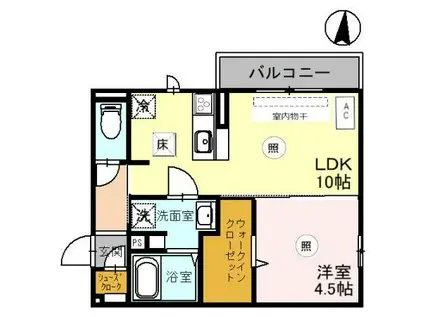 RICHE (1LDK/1階)の間取り写真