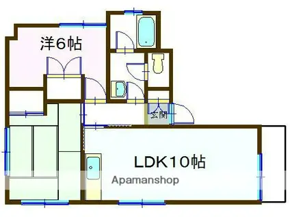 竹居マンション(2LDK/2階)の間取り写真
