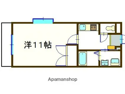 ヴィラノルデ(1K/2階)の間取り写真
