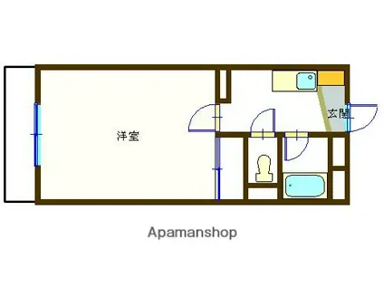 音羽パレス(1K/4階)の間取り写真